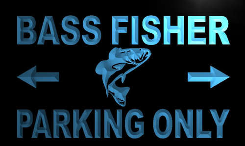 Bass Fisher Parking Only Neon Light Sign